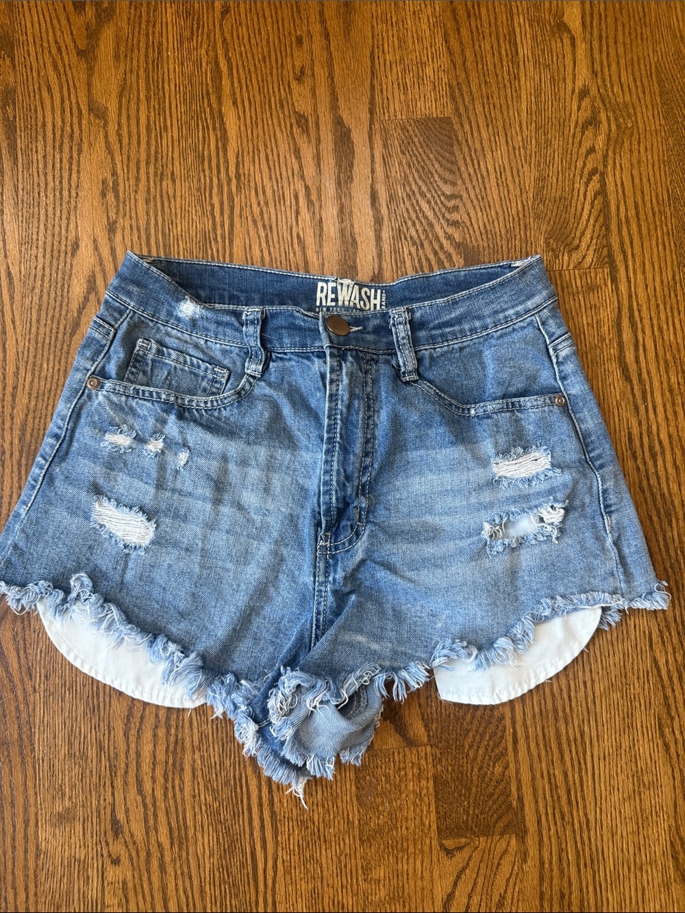 Rewash Light Blue Distressed Denim Cutoff Shorts